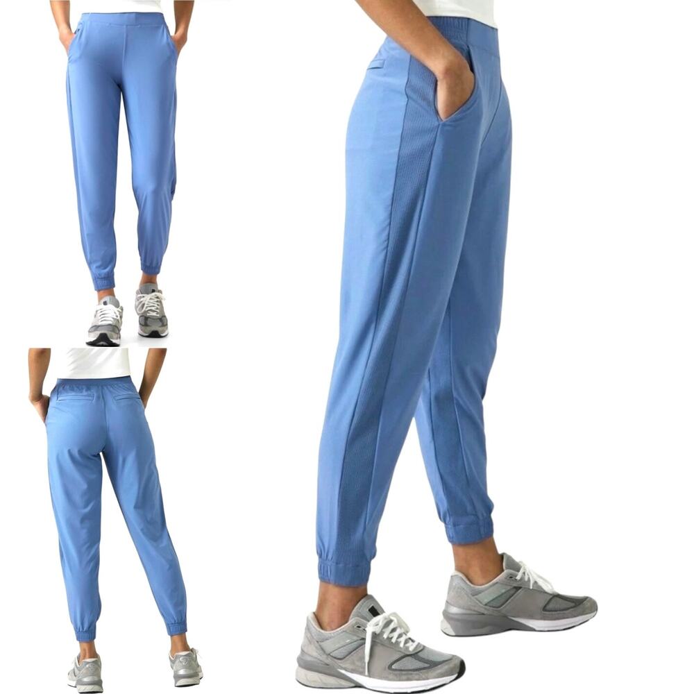 NWOT Athleta Brooklyn Joggers Cottage Blue Size 12 NEW
